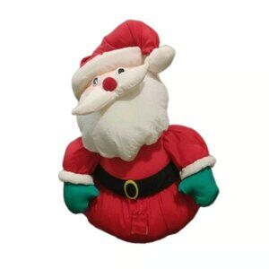 Santa Clause Christmas Puffy Nylon Trinket Storage Container Plush 12
